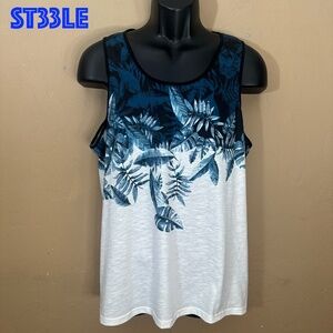 Steele Floral Tank Top Large Gently worn 95% polyester / 5% elastane